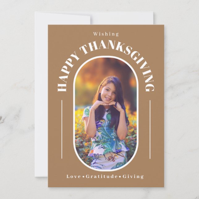 Thanksgiving Foto Modern Ash Julkort (Framsida)