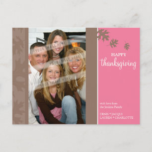 THANKSGIVING FOTO POSTCARD: fallande löv 3L Helg Vykort