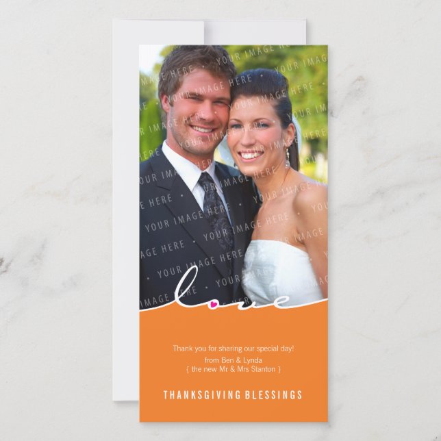 THANKSGIVING FOTOCARD: kärlek division 1 Julkort (Framsida)