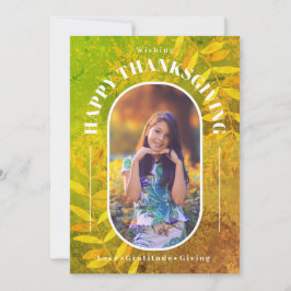 Thanksgiving Fotomodern Grönt Julkort