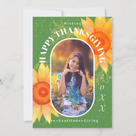 Thanksgiving Fotomodern Grönt Julkort