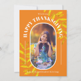 Thanksgiving Fotomodern Orange Julkort