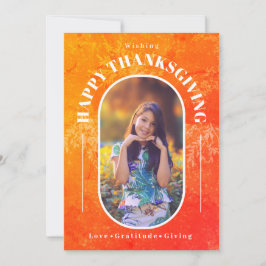 Thanksgiving Fotomodern Orange Julkort