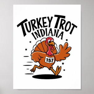 Thanksgiving Fotrace Turkey Trot Indiana Män Kvinn Poster