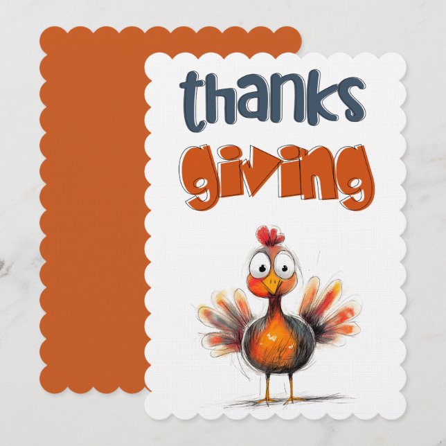 Thanksgiving från Goofy Turkey ع ي د ا ل ش ك Inbjudningar (Fram/baksida)