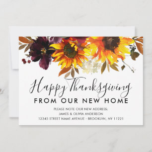 Thanksgiving från New Home Solros Fall Flytta Meddelande