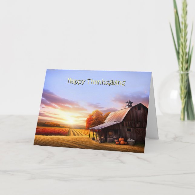 Thanksgiving från vårt hus till Yours Barn and Far Kort (Framsida)