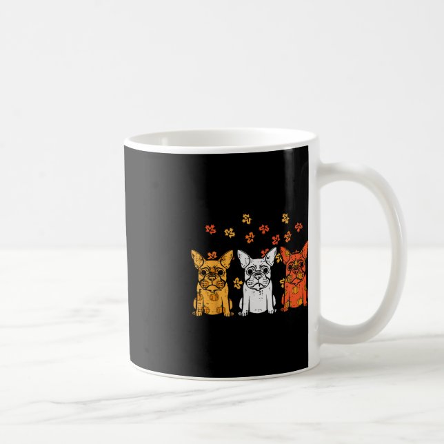 Thanksgiving Fransk Bulldog Fall Frenchie Hund Man Kaffemugg (Höger)
