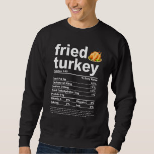 Thanksgiving Fried Turkey Nutriation Facts Family Lång Ärmad Tröja