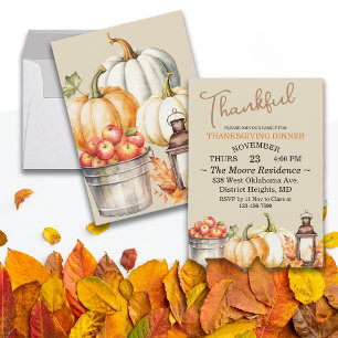 Thanksgiving Friendsgiving Anpassningsbar på midda Inbjudningar