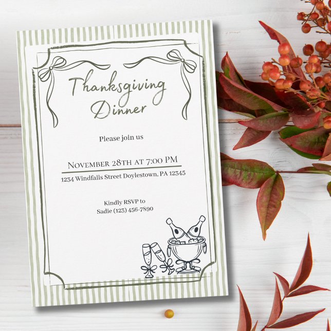 Thanksgiving Friendsgiving Chic på middagen - fall Inbjudningar (Skapare uppladdad)