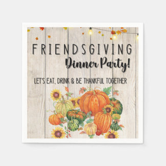 Thanksgiving Friendsgiving Cocktail Napkins Pappersservett