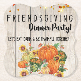 Thanksgiving Friendsgiving Cocktail Napkins Underlägg Papper