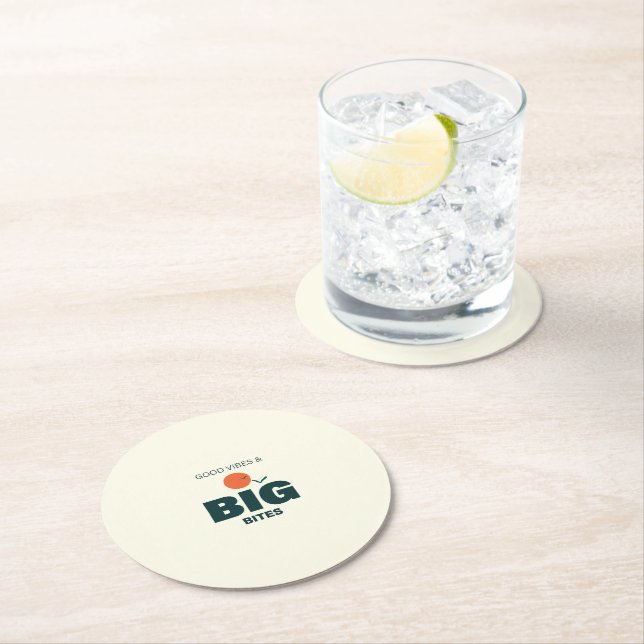 Thanksgiving/Friendsgiving Dinner Coaster Underlägg Papper Rund (Insitu)