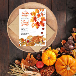 Thanksgiving Friendsgiving Dinner Fall Turkey Inbjudningar