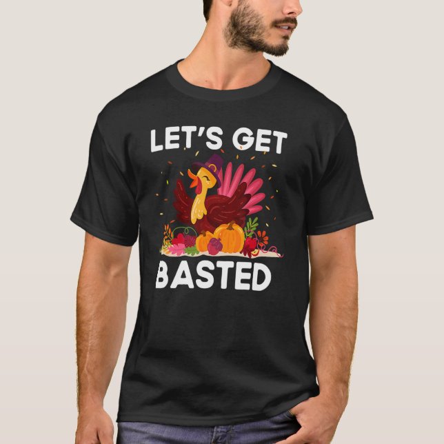 Thanksgiving Friendsgiving  Fall Humour Basted T Shirt (Framsida)