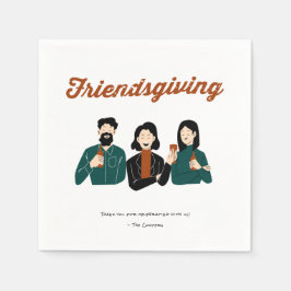 Thanksgiving Friendsgiving Friend Middag Party Pappersservett