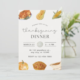Thanksgiving Friendsgiving inbjudan till middag