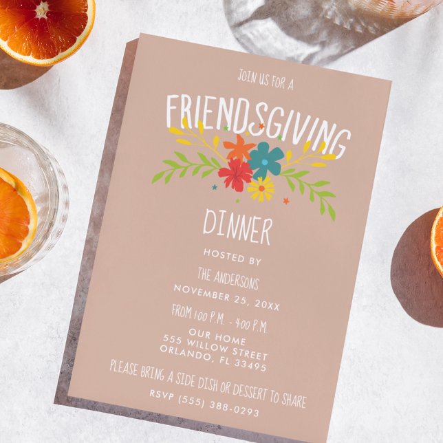 Thanksgiving Friendsgiving Middag Party Inbjudningar (Skapare uppladdad)