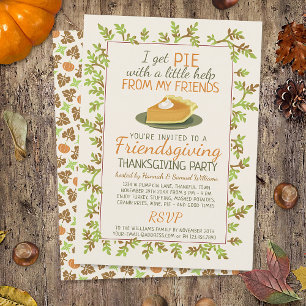 Thanksgiving Friendsgiving Party Pumpkin Paj Funny Inbjudningar