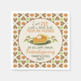 Thanksgiving Friendsgiving Party Pumpkin Paj Funny Pappersservett