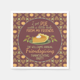 Thanksgiving Friendsgiving Party Pumpkin Paj Humor Pappersservett