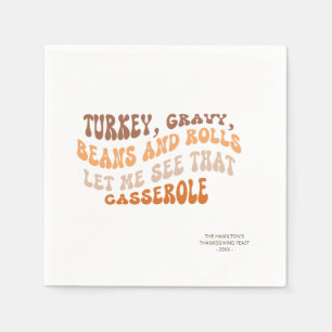 Thanksgiving Friendsgiving Retro Papper Napkins Pappersservett