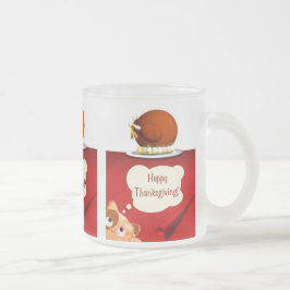 Thanksgiving Frosted Glass Mugg