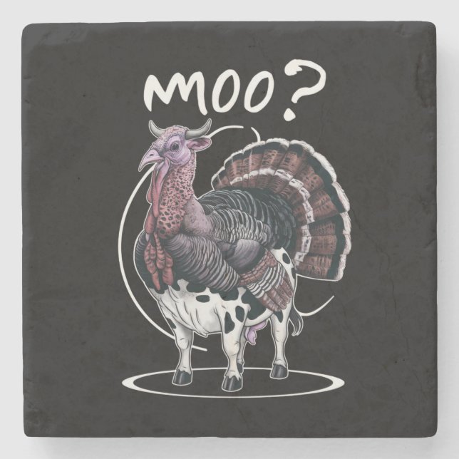 Thanksgiving Funny Turkey Cow Moo Fall Stenunderlägg (Framsidan)