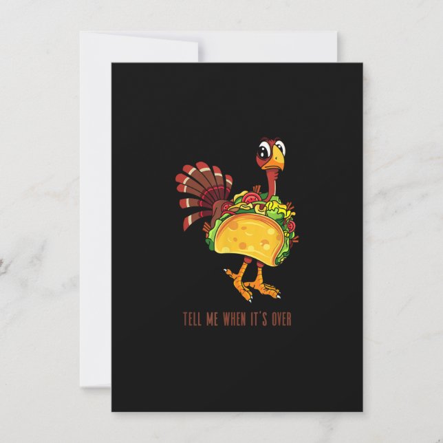 Thanksgiving Funny Turkey Dacks as Taco Thanksgi Inbjudningar (Framsida)
