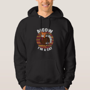 Thanksgiving Funny Turkey Fake Cat Retro Hoodie