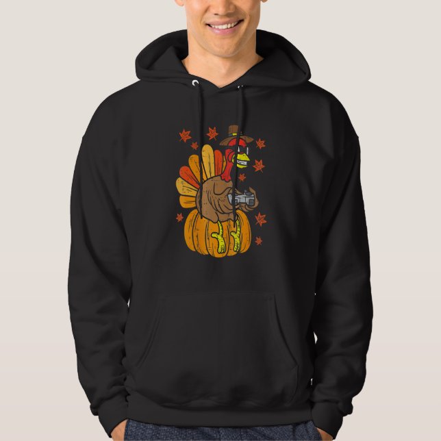 Thanksgiving Game Controller Thanksgiving  Boys Ga Hoodie (Framsida)