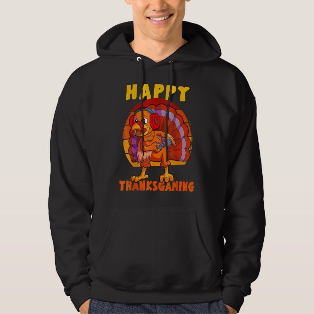 Thanksgiving Game Controller Thanksgiving  Boys Ga Hoodie (Framsida)