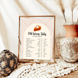 Thanksgiving Gamla WIves Tales Baby dusch Game Pos Poster
