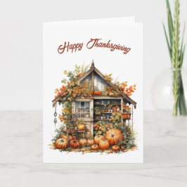 Thanksgiving Garden Shed Illustration Kort