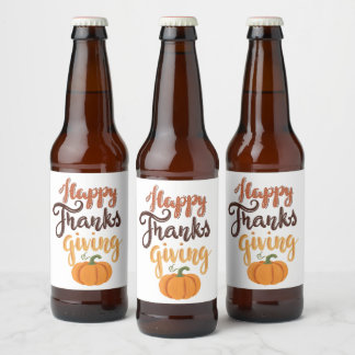Thanksgiving Ge Tack för att du skrev ut pumpa Ölflaska Etikett