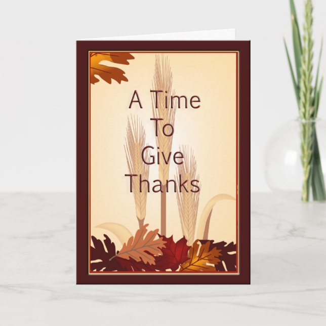 Thanksgiving Ge Tack för höstvetet Löv Helgkort (Framsida)