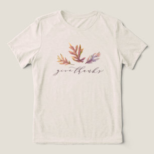 Thanksgiving ge tackar höst löv elegant t shirt