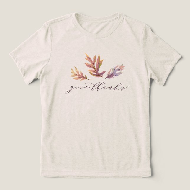 Thanksgiving ge tackar höst löv elegant t shirt (Design Framsida)