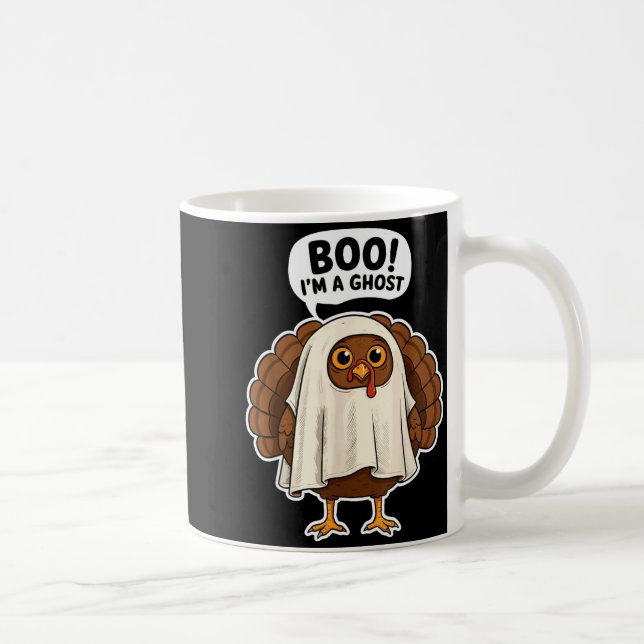 Thanksgiving Ghost Turkey Disguise Funny Halloween Kaffemugg (Höger)
