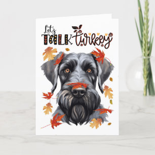 Thanksgiving Giant Schnauzer Hund Lets Prata med T Helgkort