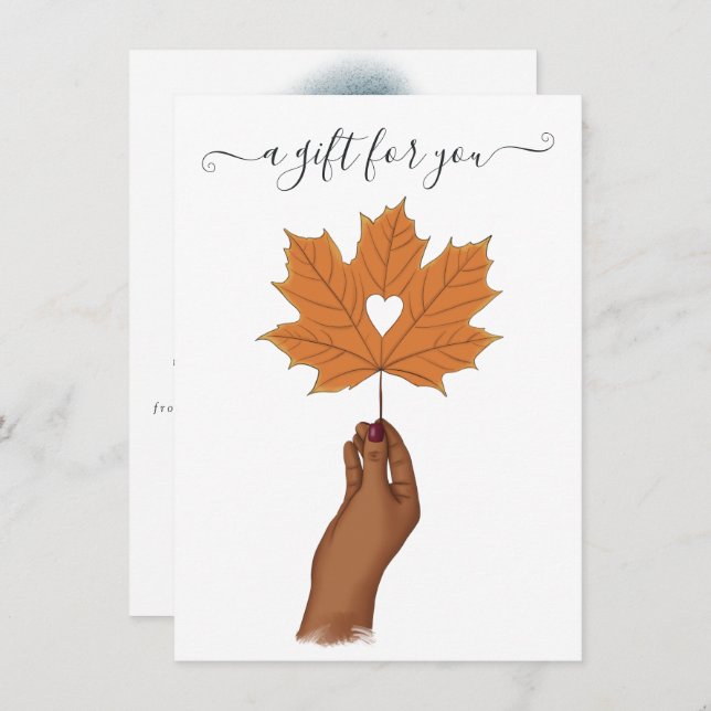 Thanksgiving Gift-certifikat (Fram/baksida)