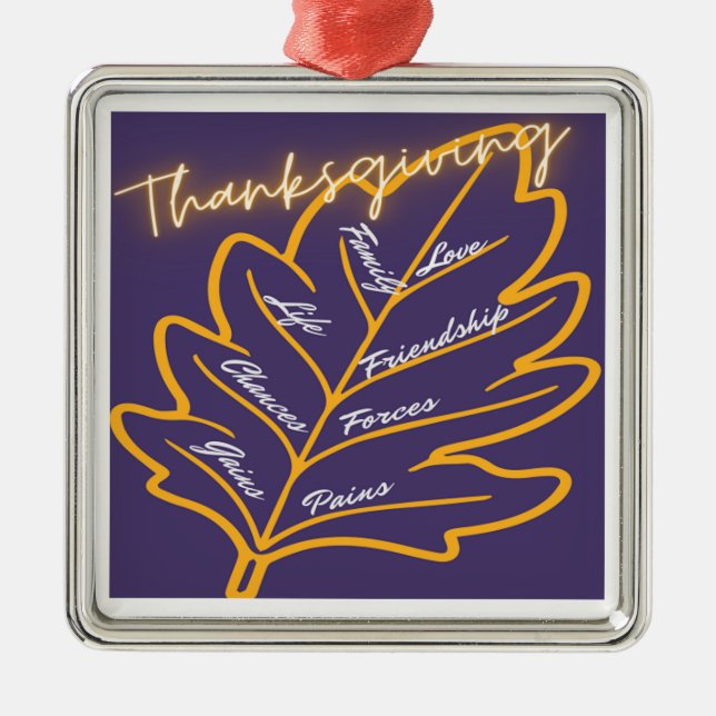 Thanksgiving Gifts Julgransprydnad Metall (Framsidan)