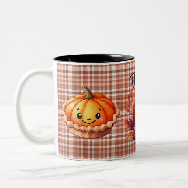 Thanksgiving Gingham Two-Tone Coffee Mugg (Vänster)