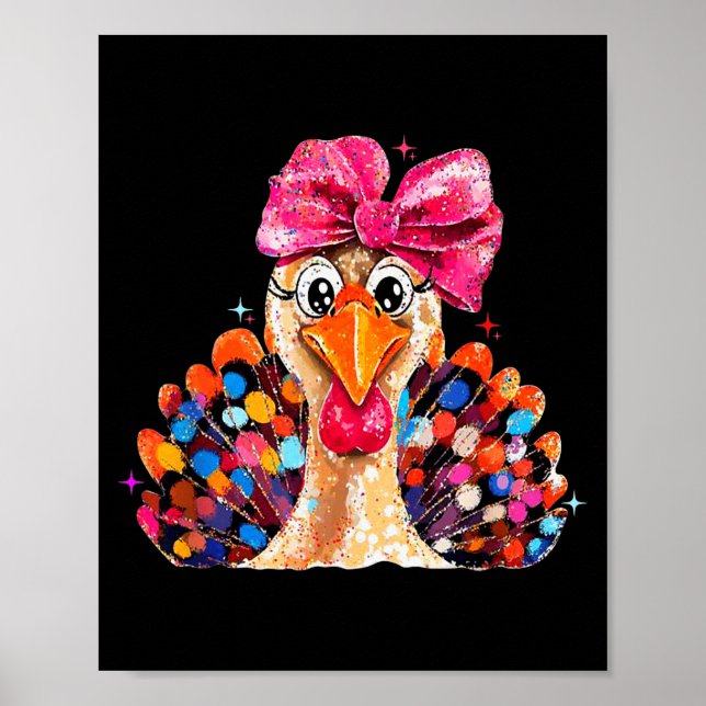 Thanksgiving Girls,coquette Turkey Funny Women, Gi Poster (Framsidan)
