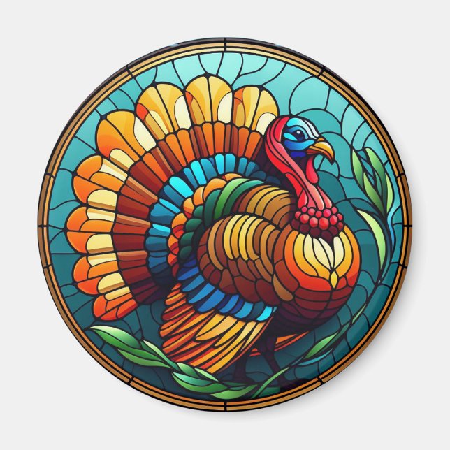 Thanksgiving Glas, Turkiet Magnet (Framsidan)