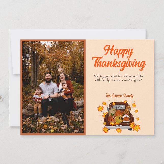 Thanksgiving Gnome Bild-platta Helgdag Julkort (Framsida)