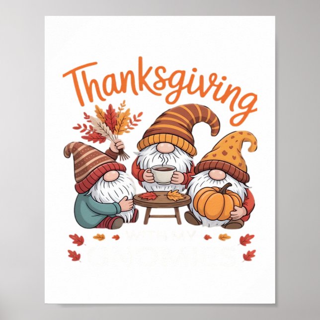 Thanksgiving Gnome Fall Leopard Turkey Essential T Poster (Framsidan)