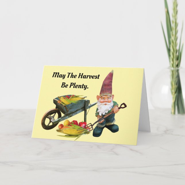Thanksgiving Gnome Harvest Greeting Card Kort (Framsida)