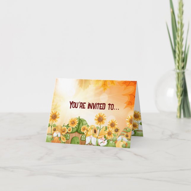 Thanksgiving Gnome Inbjudan (Framsida)